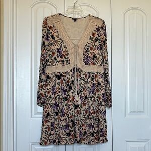 Torrid Multicolor Floral Long Sleeve Dress
